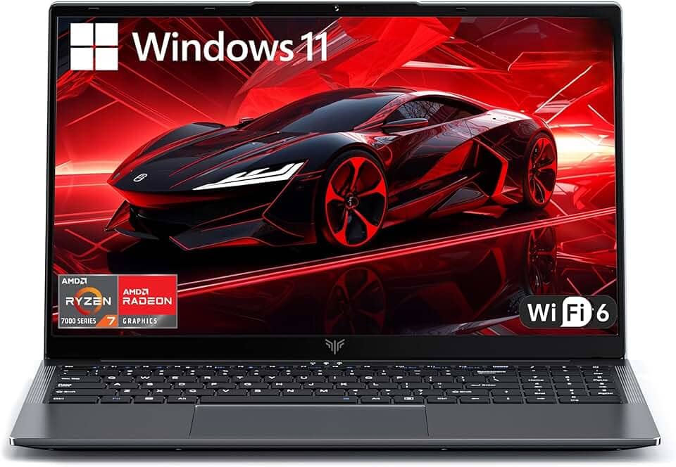 Laptop para jogos 2026 com processador AMD Ryzen7 7730U (até 4,5 GHz, 8C/16T), 16 GB DDR4 RAM 512 GB SSD, gráficos AMD Radeon, tela IPS WiFi de 244 polegadas, webcam, laptop Windows 11 para edição de