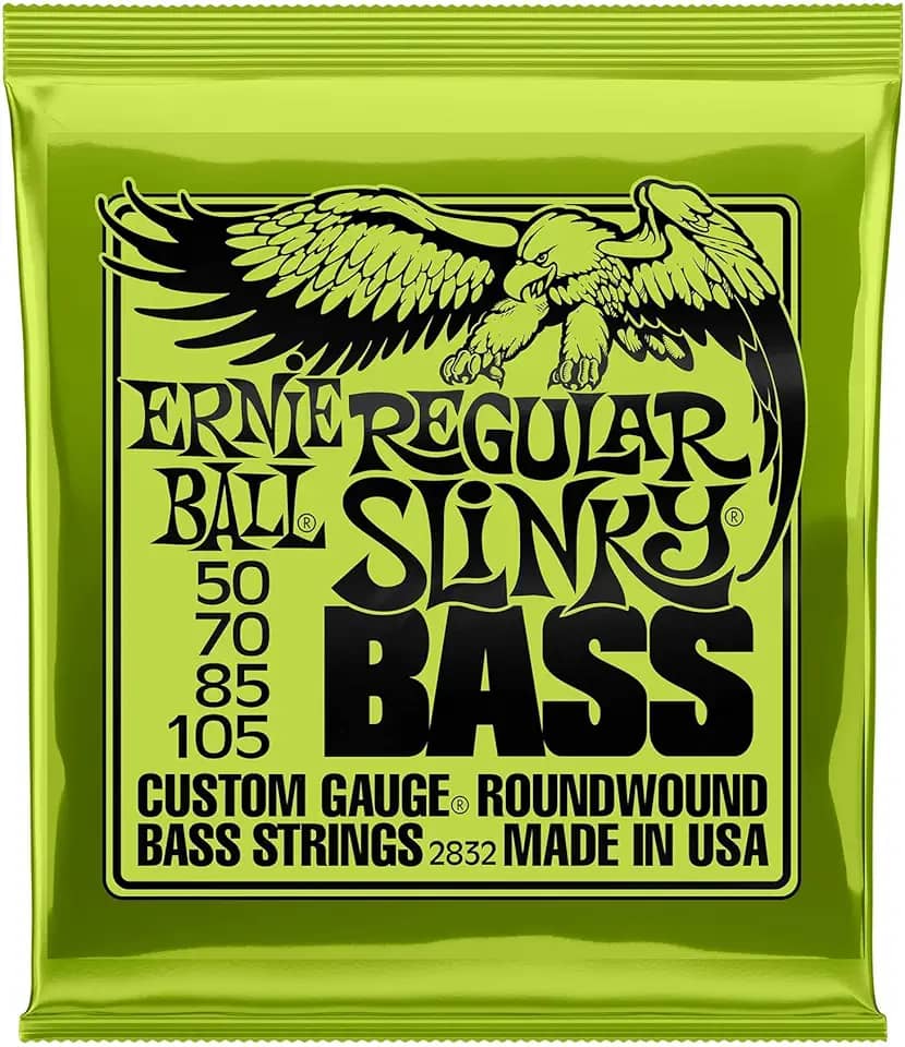 Cordas para baixo Ernie Ball Regular Slinky P02832, revestimento de níquel, calibre 50-105