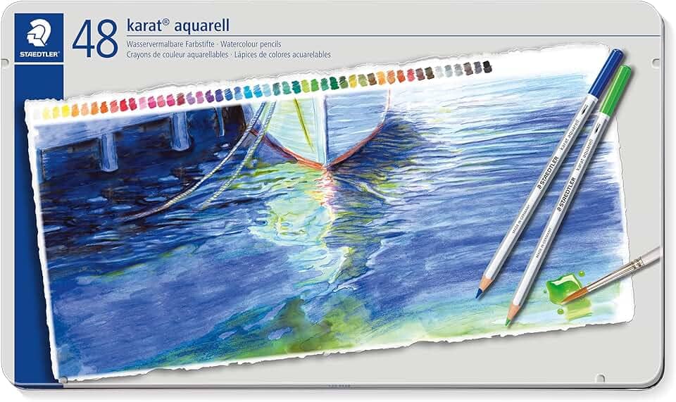 Lápis de Cor Aquarelável, Staedtler, Karat, 125 M48 11, 48 Cores