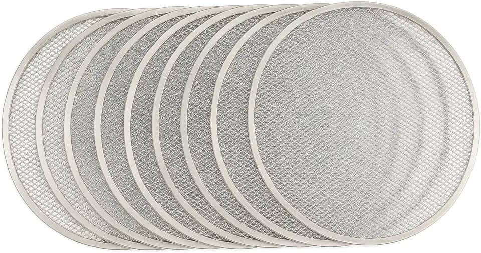Kit 10 Telas Redondas para Pizza, 35 cm, Alumínio Reforçado, para Forno Convencional e Forno a Lenha
