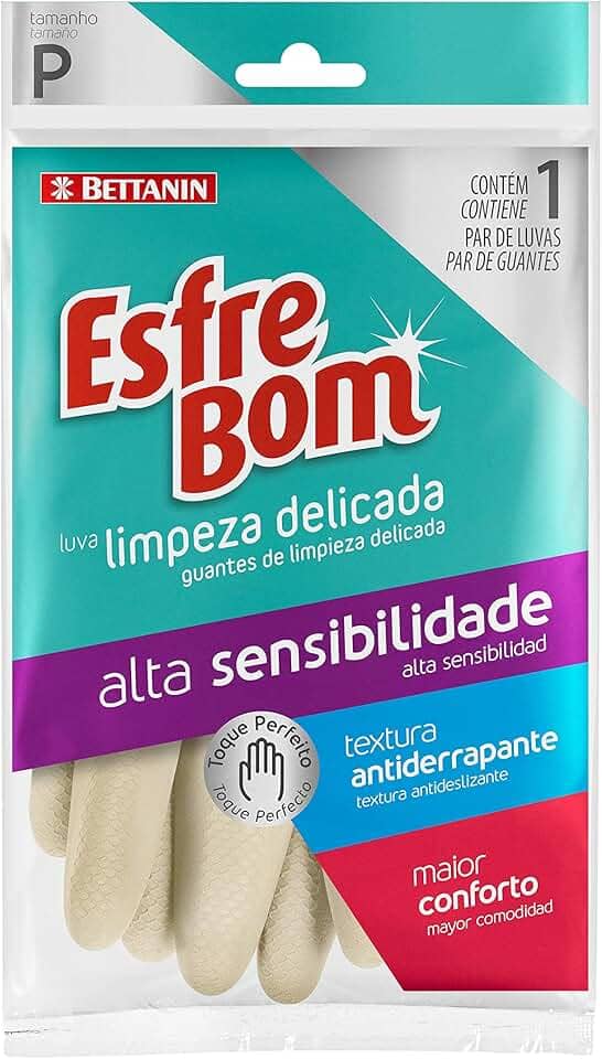 EsfreBom - Luva de Alta Sensibilidade Para Limpeza Suave, Tamanho P, Cor Creme, Bettanin