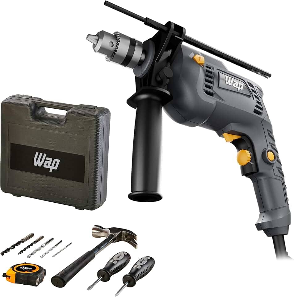 WAP Parafusadeira e Furadeira de Impacto 3/8" WF-700K10, com 11 Acessórios e Maleta, Controle de Velocidade, 700W 220V