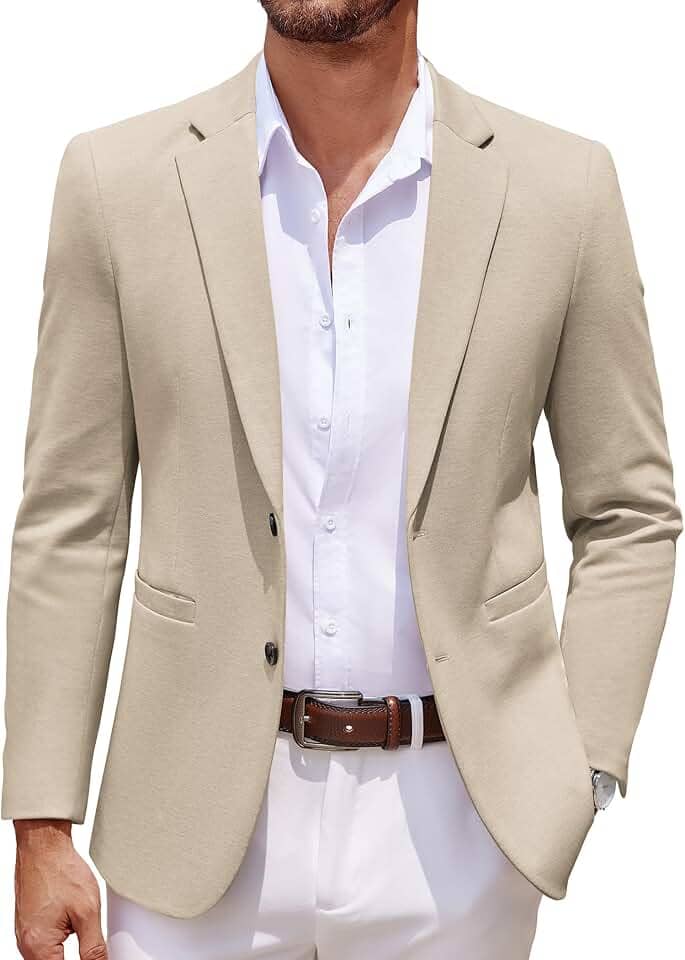 Blazer masculino casual de malha com dois botões e jaqueta esportiva leve