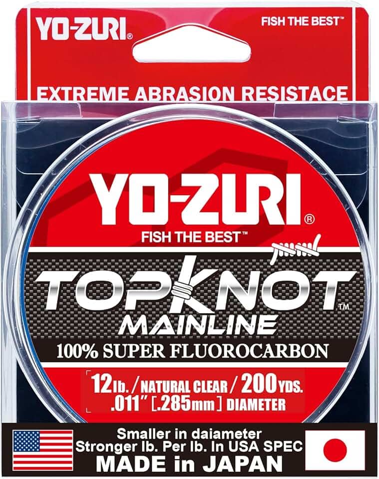 Yo-Zuri Topknot Linha de pesca de fluorocarbono natural transparente 200 jardas