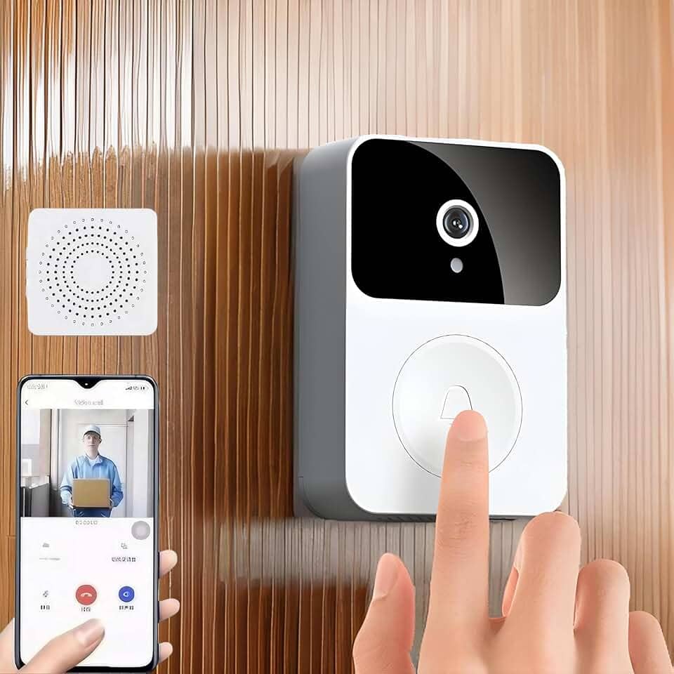 Interfone Inteligente Wi-Fi Com Câmera HD, Áudio Bidirecional, Visão Noturna, Detecção De Movimento, Controle Pelo App, Armazenamento Em Nuvem, Segurança Para O Seu Lar, Marca VARENZIA