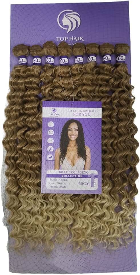 Cabelo Orgânico Cacheado Fibra De Colágeno 60cm 300g 8Telas Top Hair (T/27/613)