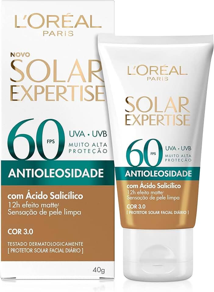 L’Oréal Paris Protetor Solar Facial L'Oréal Paris Solar Expertise Antioleosidade Fps60 Cor 3.0 Média 40G