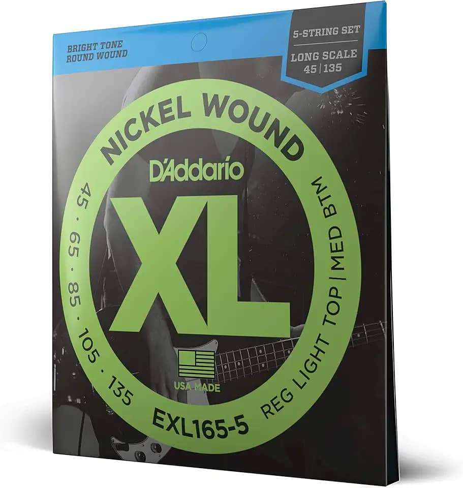 Encordoamento Para Baixo 5 Cordas Escala Longa .045-.135 D'Addario XL Nickel Wound EXL165-5