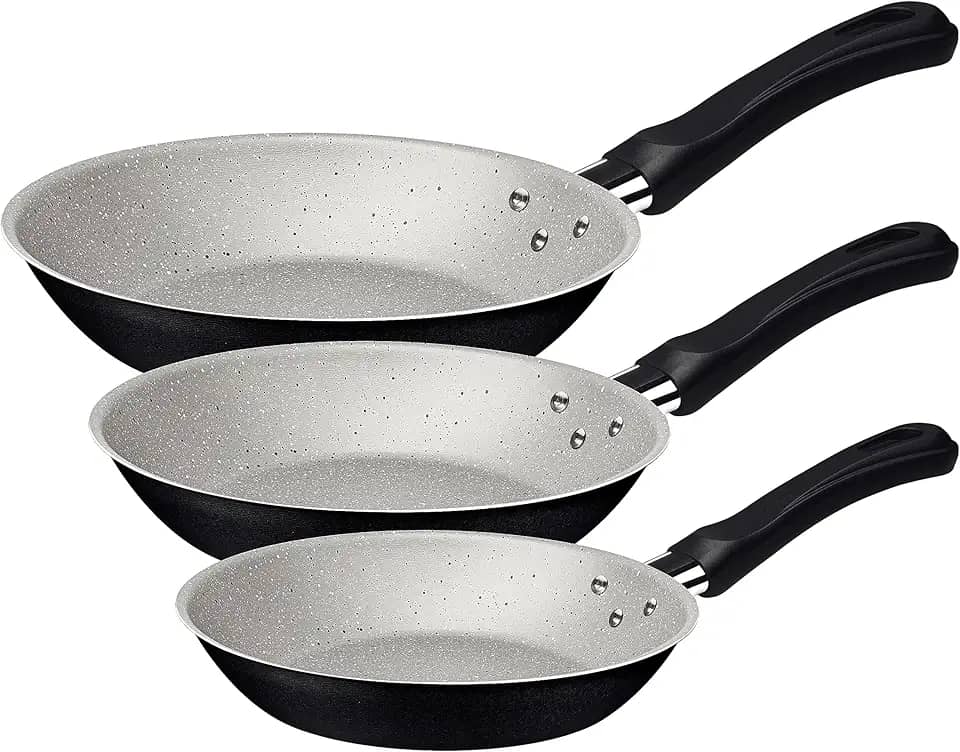 Jogo de Frigideiras Tramontina Caribe em Alumínio com Revestimento Interno e Externo Antiaderente Starflon Max Preto 03 Peças