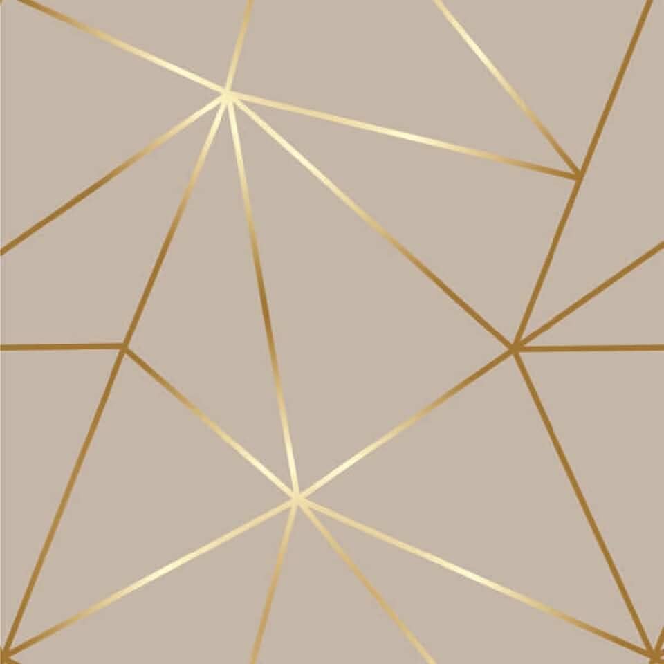 Papel De Parede Adesivo Lavável Efeito Geométrico 3D Quarto Casal e Sala Fendi Fio Gold Autocolante 3m