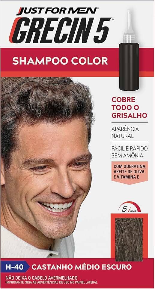 Grecin - Shampoo Tonalizante Grecin 5 Castanho Medio Escuro