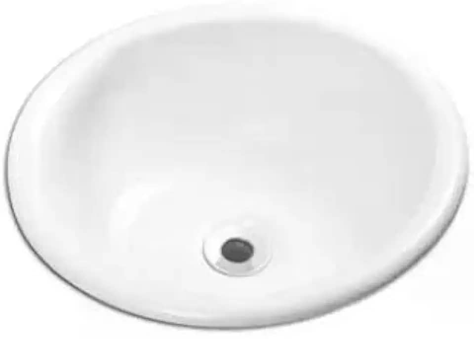 Cuba de Sobrepor/embutir para Banheiro Redonda 36cm Branco - Celite