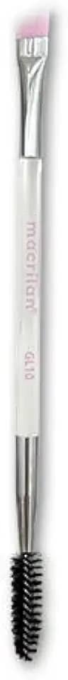 Pincel Macrilan Profissional Duplo Chanfrado e Escova Sobrancelha - Linha Let's Glam GL10 - Precisão e Definição