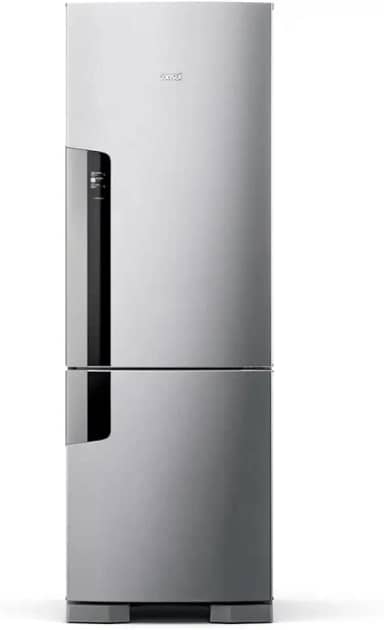 Geladeira Consul Frost Free Duplex 397 litros Evox com freezer embaixo - CRE44BK 110V
