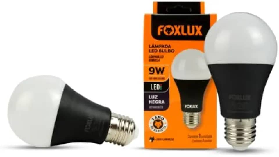 Lâmpada LED Bulbo Foxlux - Luz Negra - 9W - Bivolt