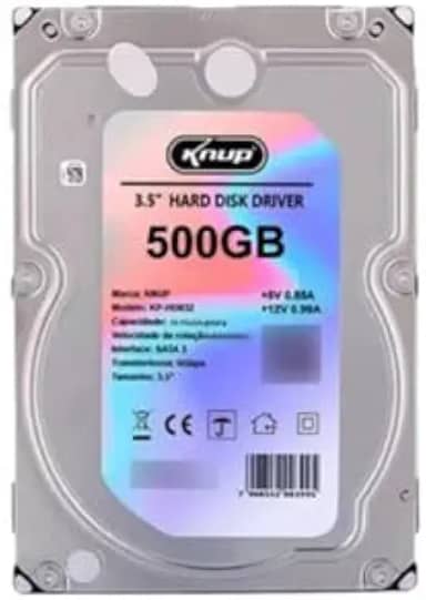 HD Interno 500 GB SATA III 6 Gb/s 7200 RPM 3,5″ Compatível com Desktop, PC Gamer, DVR/CFTV Armazenamento de Fotos/Vídeos/Backup