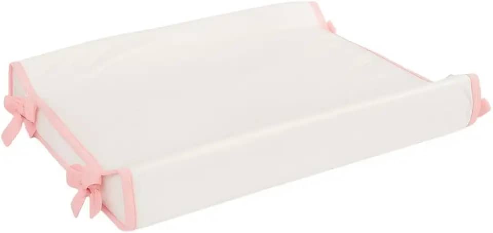 Trocador Americano Bebe Comoda Fralda Com Abas Impermeavel Anatomico Com Capa Plástica Algodão Macio Palha com Rose (65cm x 40cm)