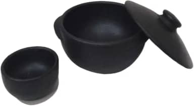 Panela de Barro1000ml + Cumbuca Para Molho 100ml