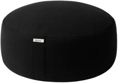 Zenai - Zafu Almofada de Meditação | Ideal para Yoga, Postura e Mindfulness | Enchimento Reciclado e Capa Removível | Suporte Postural Confortável (Preto)