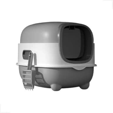 Caixa De Areia Banheiro Sanitário Gatos Fechado Anti Odor