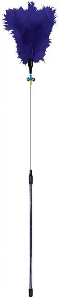 JAMBO PET Brinquedo Varinha Com Penas Interativo Ideal Para Momentos Com Seu Pet Com Sino Cor Roxa Para Gatos