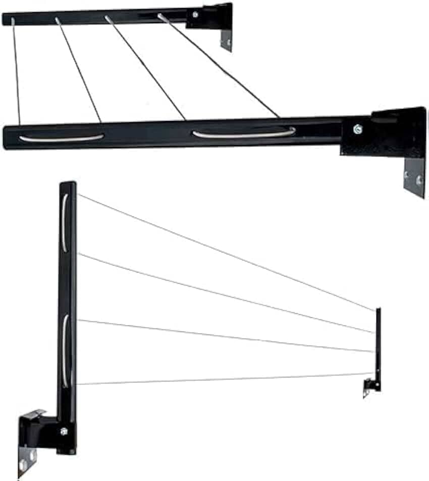 varal retratil de parede preto reforçado