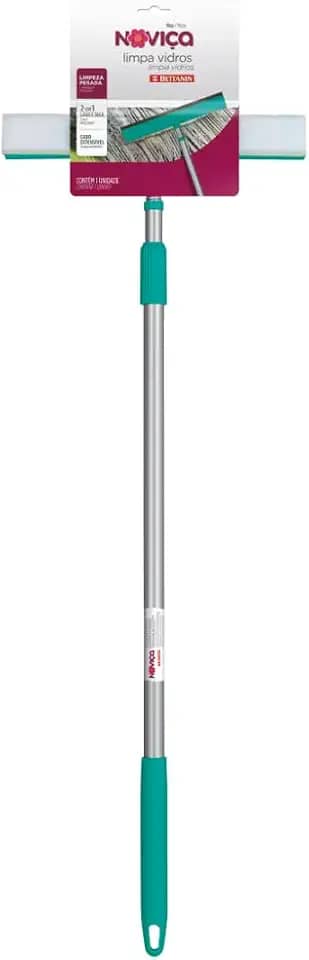 Noviça - Mop Limpa Vidros 2 em 1: Lava e Seca com Cabo Extensível Até 1,17m Bettanin