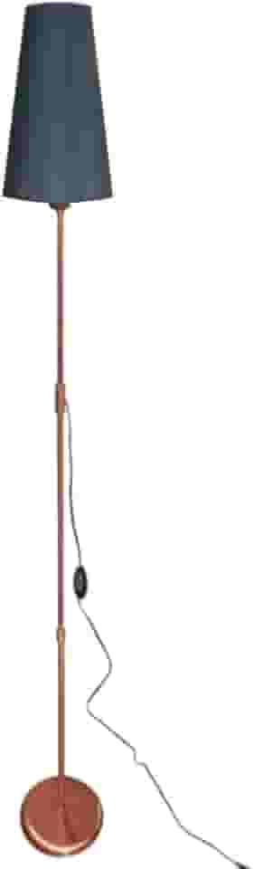 Luminária De Chão Com Cúpula De Tecido Modelo Cone - Coluna de iluminação para sala, quarto escritório (Cobre - Preto)