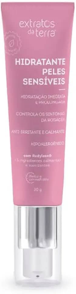 Hidratante peles sensíveis 30 g Acalma a pele, reduz o vermelhidão