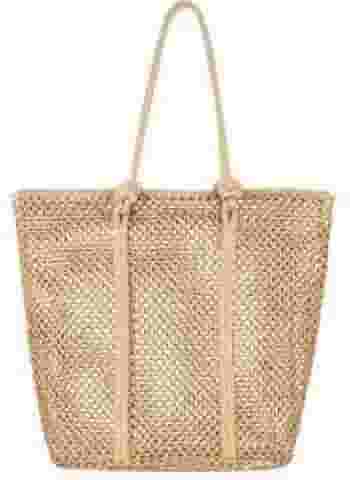 Bolsa de Praia Feminina em Palha Sintética – Sacola Grande com Forro e Alça de Corda, Estilo Verão Casual | bolsa tote praia.