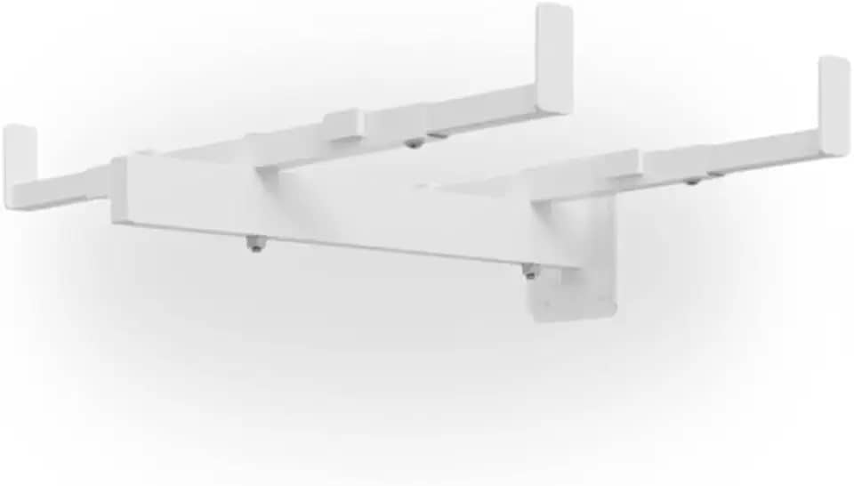 Suporte de Parede Ajustável para Micro-ondas e Forno Elétrico, Aço Carbono Branco, Capacidade 40kg, Regulagem de Largura 33–56cm