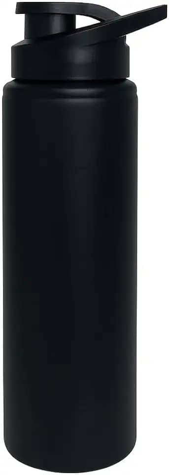 Squeeze Alumínio com Alça Melle Preto Fosco 750 ml – Garrafa Leve, Resistente, Antivazamento, Livre de BPA, ideal para Academia, Bike, Trilhas e Uso Diário