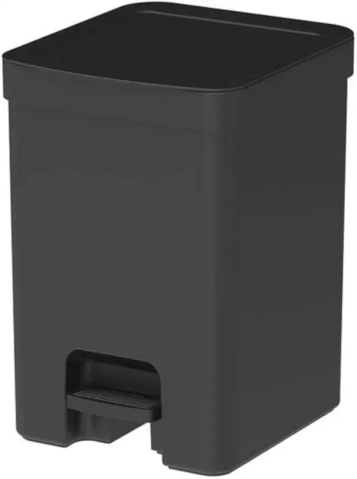 OU LX4100PTF Lixeira Com Pedal e Tampa Trium Esconde Sacola 12 Litros Cor:Preto