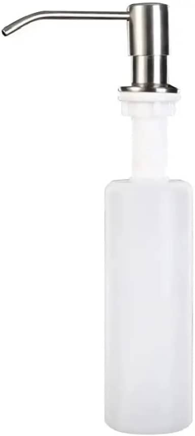 SOFTINOX Dispenser de Detergente/Sabonete Líquido de Embutir para Cuba Cozinha/Banheiro - 300 ml, Tampa em Aço Inox Escovado, Prático e Elegante