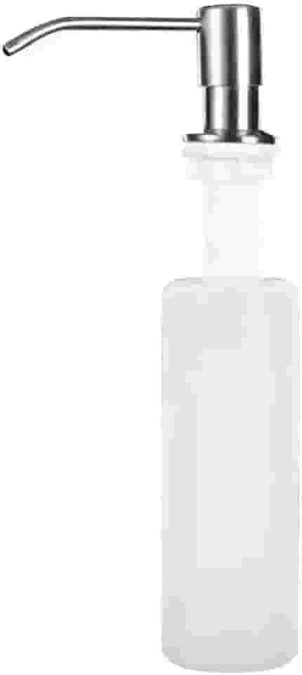 SOFTINOX Dispenser de Detergente/Sabonete Líquido de Embutir para Cuba Cozinha/Banheiro - 300 ml, Tampa em Aço Inox Escovado, Prático e Elegante