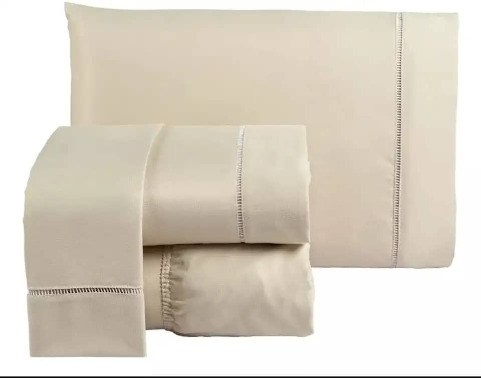 Jogo De Lençol Cama Box King Size 4 Peças Percal 600 Fios Toque Macio Palha