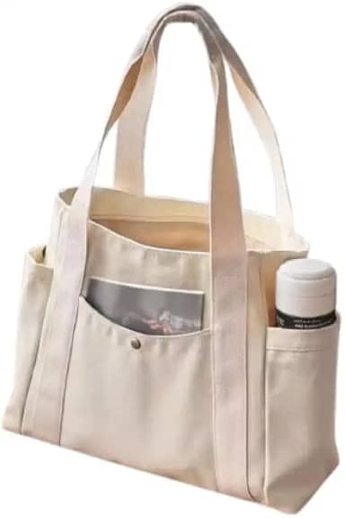 Bolsa de Lona Feminina Grande de Ombro Forrada Faculdade Passeio e Trabalho