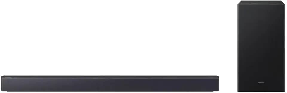 Soundbar Samsung HW-B450F, com 2.1 canais, 300W, Bluetooth, Subwoofer sem fio e Dolby Audio
