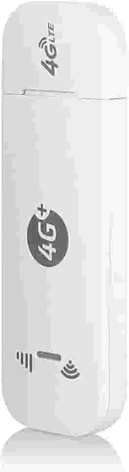 Moniss 4G LTE USB Modem Hotspot Wi-Fi móvel com slot para cartão SIM 150Mbps DL 50Mbps UL máx. 10 Dispositivos Portas de antena externa Branco, versão da UE Roteador 4G