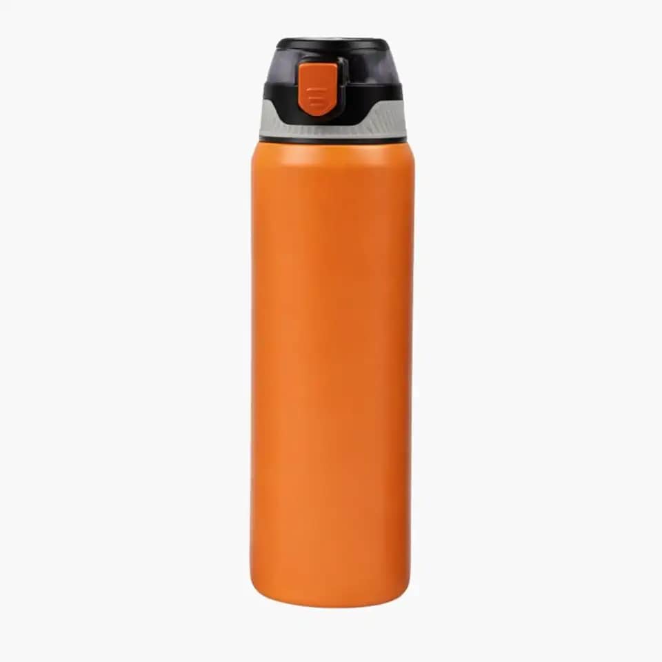Garrafa Térmica Inox 316 800ml Squeeze Premium Antivazamento Longa Duração Academia Trabalho Escola Viagem Esportiva Hidratante Bebida Fria Quente (Laranja)