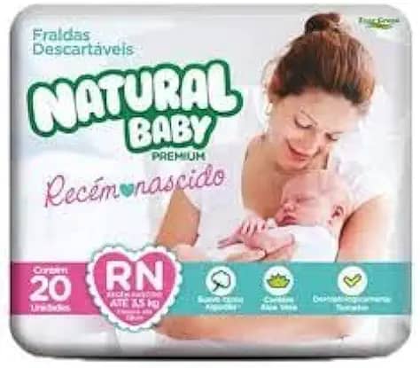 Natural Baby Fralda Rn Até 3.5 Kg 20 Unidades