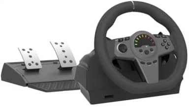 Volante Gamer MGV-A001 com Pedais para PS4/PS3/PC/Xbox One/Xbox Series X/S/Switch, 270 Graus de Rotação, Base Antiderrapante, 9 LEDs