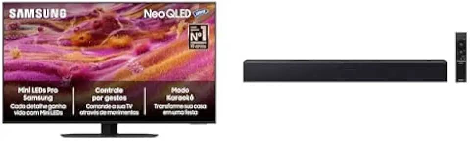 Samsung Vision AI TV 43" NEO QLED 4K QN90F 2025 + Soundbar B-Series HW-B400F 2.0 canais Woofer integrado 2026