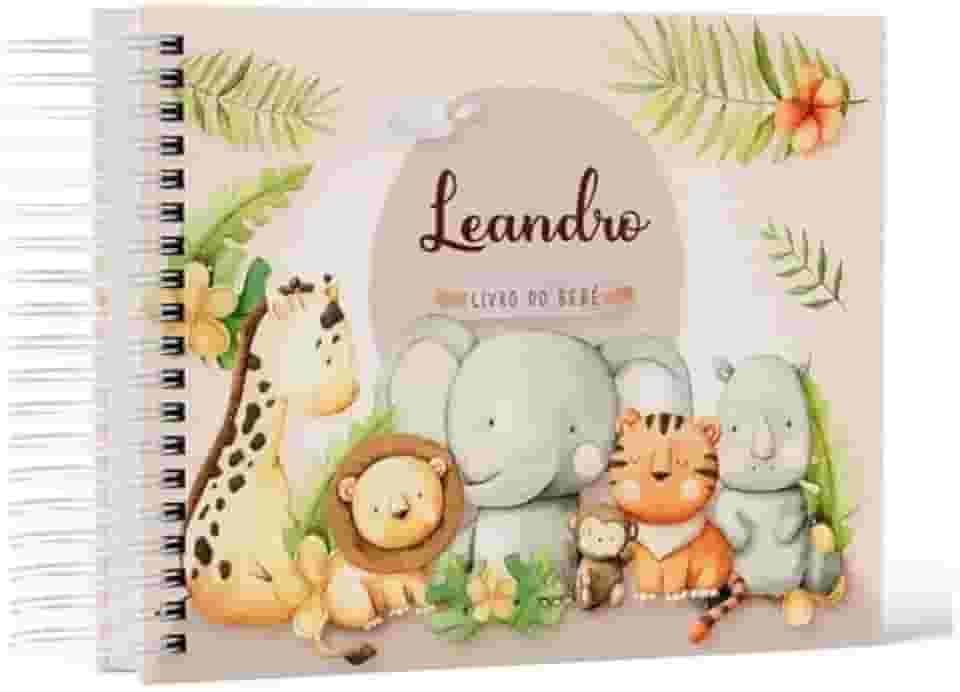 Livro Do Bebe Personalizado Com Nome Da Criança Na Capa Safari