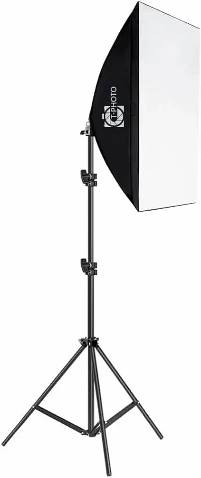 Kit Softbox Iluminação Contínua 50x70cm com Tripé de 2m | Soquete E27 Bivolt e Bolsa de transporte | Luz Suave para Estúdio, Fotografia, Vídeo, YouTube, Lives e Gravações Profissionais