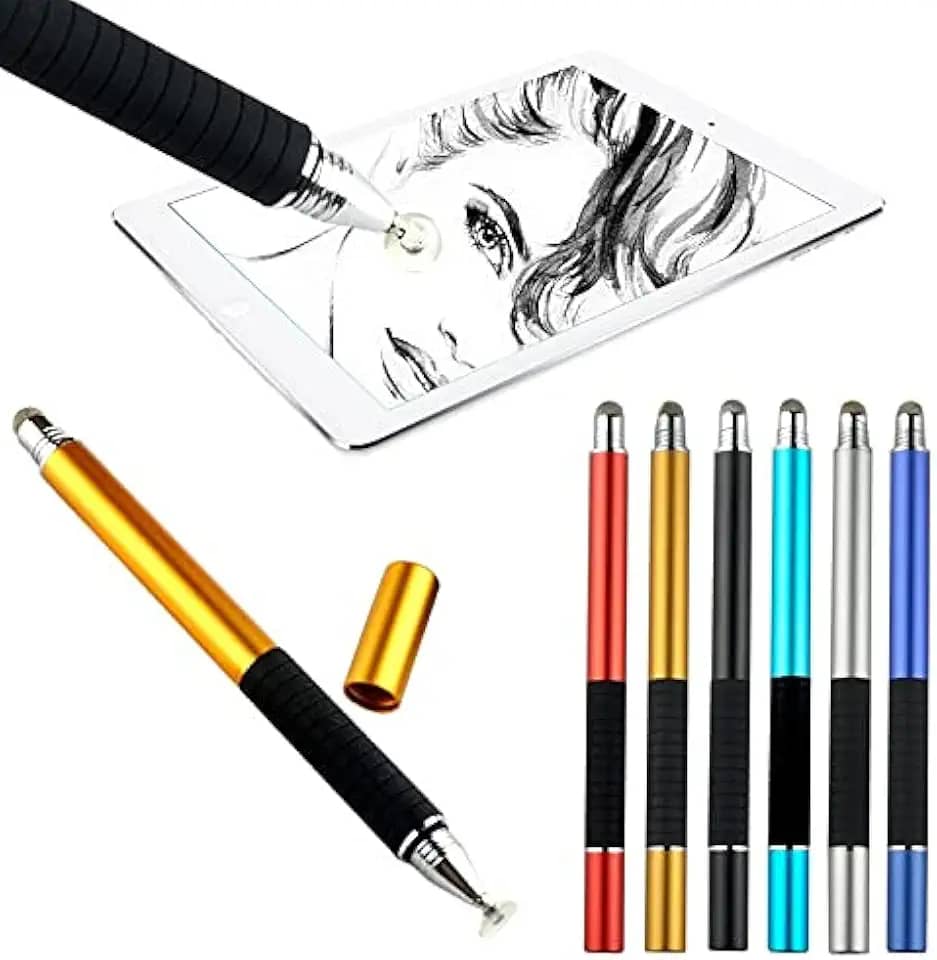 Caneta Stylus Ponta Fina 2 em 1 Tela Touch Screen Celular Tablet Ultrabook Universal (Dourado)