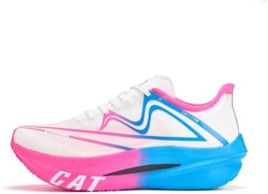 Tênis de corrida masculino Marathon Dual Carbon Plates & Dual Midsole Tênis de treino feminino moderno, Branco/Azul/Rosa, 4