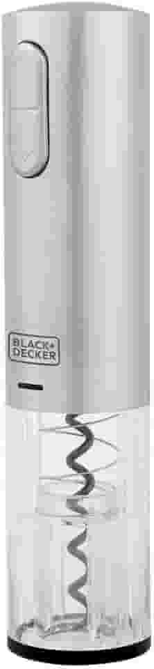 BLACK+DECKER Abridor de Vinho Inox Gourmand Gris a Bateria, Carregamento via USB, Modelo W10