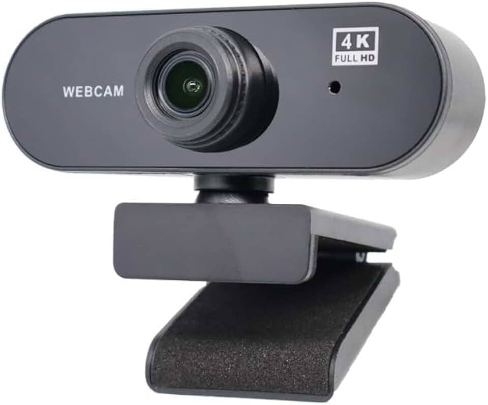 Webcam 4K para PC, foco automático PDAF, microfones com cancelamento de ruído AI duplo, correção automática de luz, webcam Plug & Play