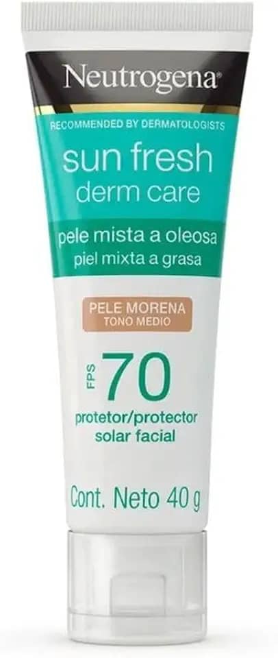 Neutrogena Sun Fresh Protetor Solar Facial Para Pele Oleosa Derm Care Pele Morena FPS 70,40g